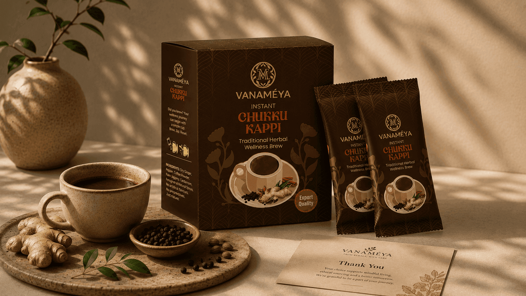 VANAMÉYA Instant Dry Ginger Coffee Desktop Presentation